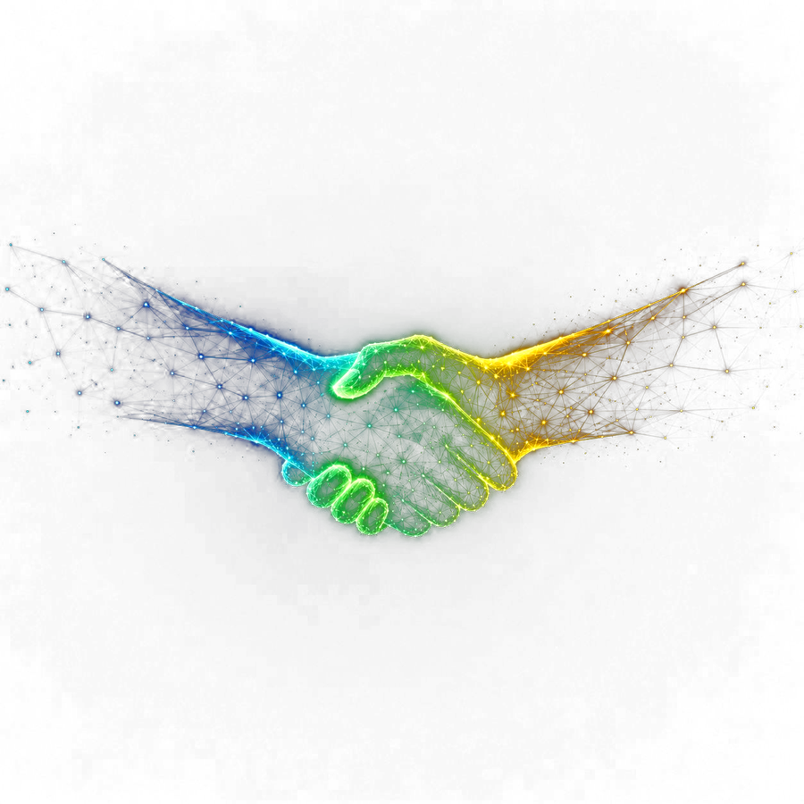 Bestoow : la rencontre de la stratégie et du digital, illustrée par une poignée de main entre stratège et expert performance